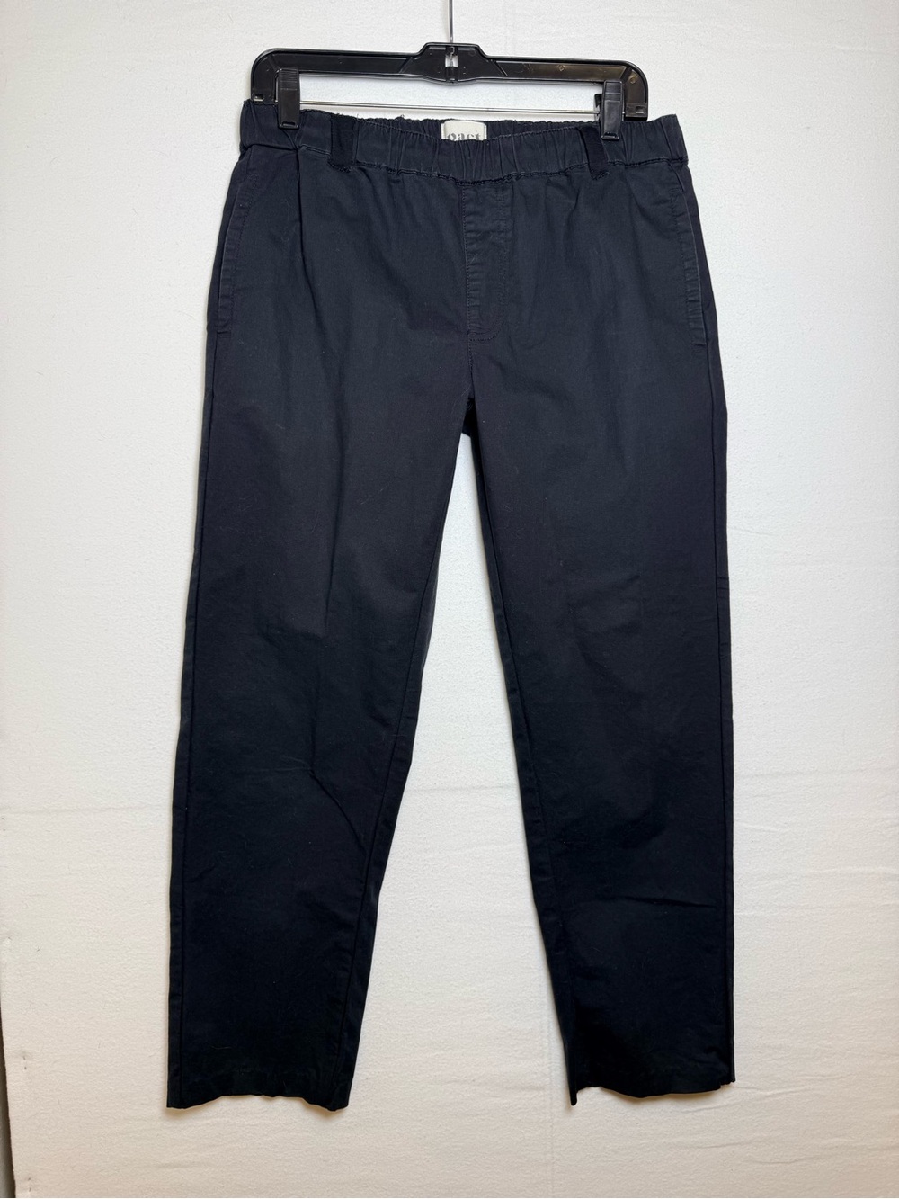 Pact Men's Black Elastic-Waist Twill Drawstring Pants